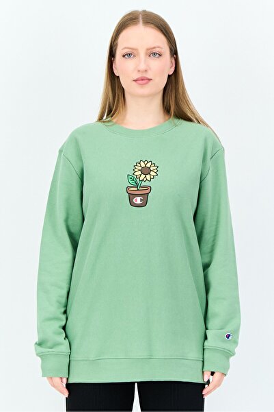 Champion Women Sportswear Fit Long Sleeve Sweatshirt, Sage Green