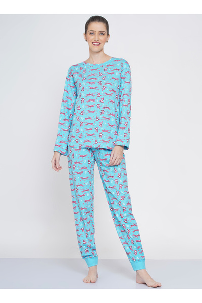 LAUREN SMITH Women's Pajama Set Full Sleeve Top with pants 2 Piece Sleepwear Cotton Ladies Soft Pjs Lounge Set