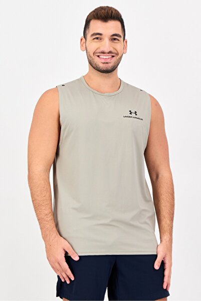 Under Armour Men UA Rush Loose Fit Sleeveless Training Vest, Sage Green