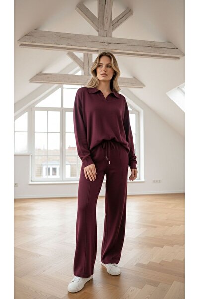 peri tower New Season Women's Modal Fabric Front Placket V-Neck Blouse and Trousers Two-Piece Suit 0060