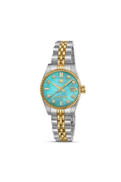 Guy Laroche Rose Blue Mother of Pearl Dial Silver-Gold Metal Bracelet Analog ...