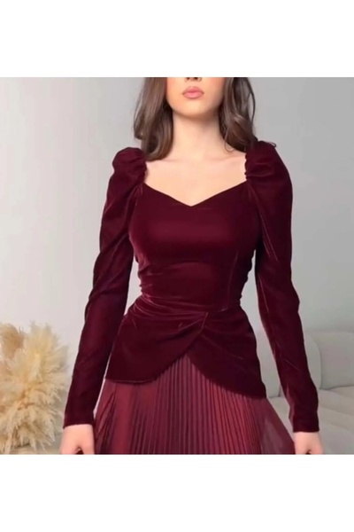 Mira ~ Burgundy velvet dress