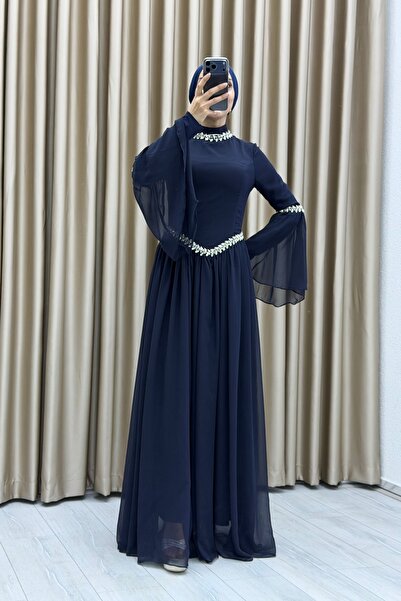 Matik Abiyem Elegant Stone Embroidered, Chiffon Detailed, Waist Accentuated, ...