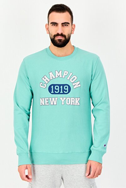 Champion Men Sportswear Fit Long Sleeve Outdoor Sweatshirt, Turquoise