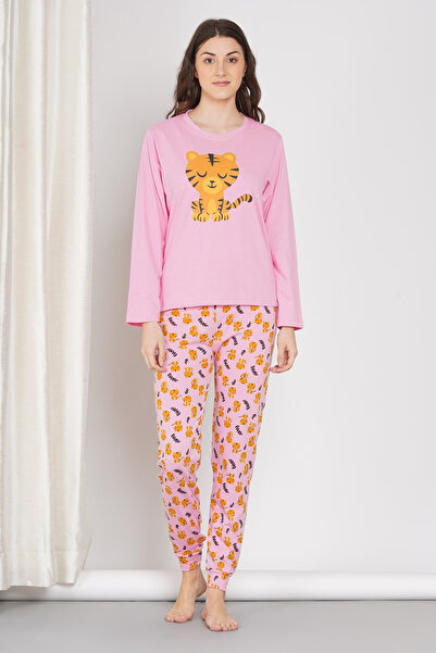 LAUREN SMITH Women's Pajama Set Full Sleeve Top with pants 2 Piece Sleepwear Cotton Ladies Soft Pjs Lounge Set