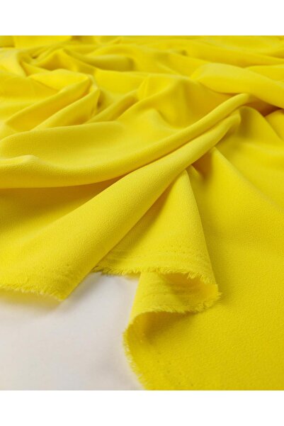 Kumaş Parça قماش كريب بلون أصفر ليموني العرض: 145 سم