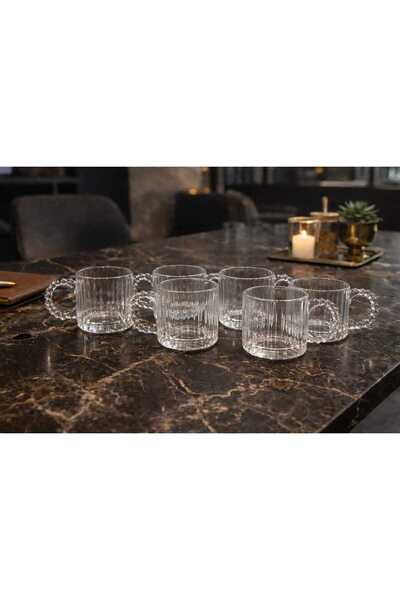 RASHA COLLECTION 6Lı Kulplu Çay Bardağı