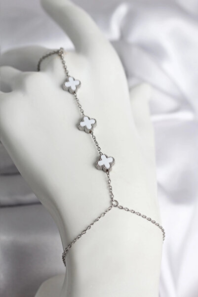 shopwave 316L Steel Silver Color White Clover Model Women's Watch - Tj-Sn735