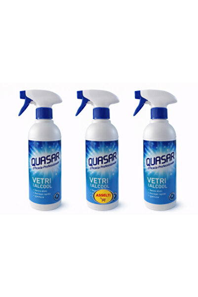 Quasar Set 3 x Vetri cu Alcool 580 ml – Spray de curățare a geamurilor