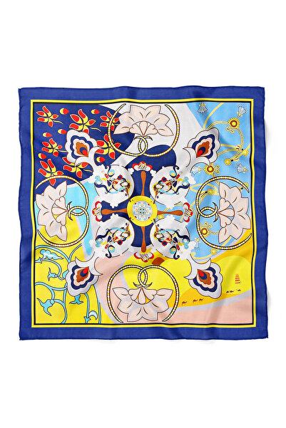 nehir eşarp Bandană eșarfă colorată cu model floral modern 70x70 cm
