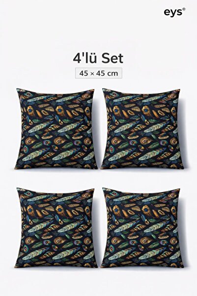 Eys Husă de pernă digitală din bumbac cu două fețe cu imprimeu – cu fermoar a...