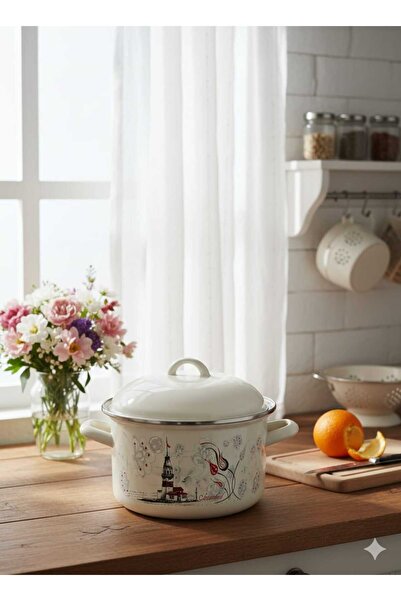 Okumuş Home EMAYE Büyük Boy Derin Yoğurt Tenceresi 22 cm ( 14x 22 )