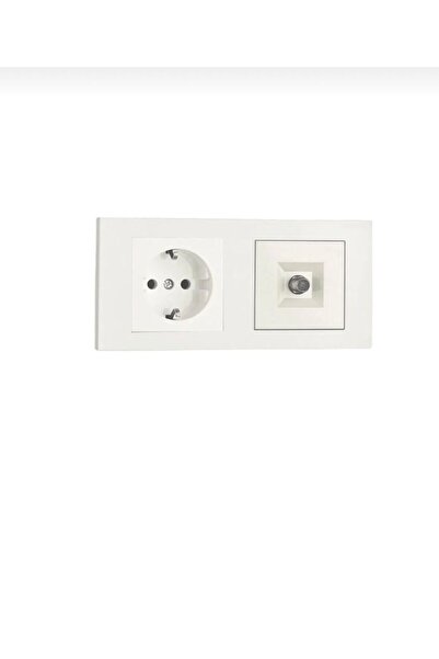 GenelTedarik Ovivo Satellite Socket and Ground Socket Frame Included White