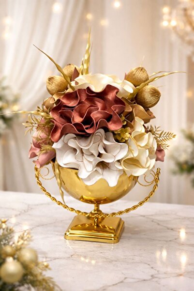 MAVİESSA HOME Gold Stylish Eva Arrangement Twisted