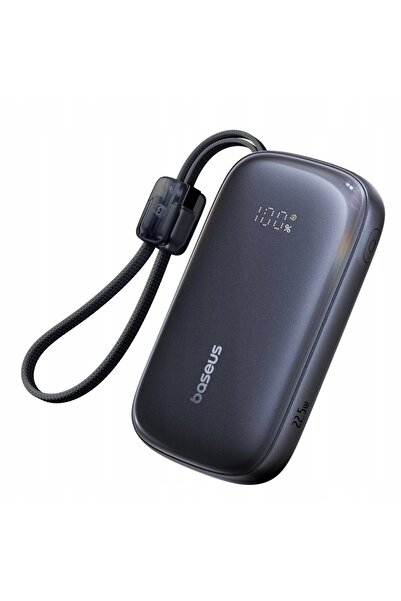 Baseus Power Bank 20000mAh 22.5W with Detachable Cable, USB + USB-C, Fast Charging, Black