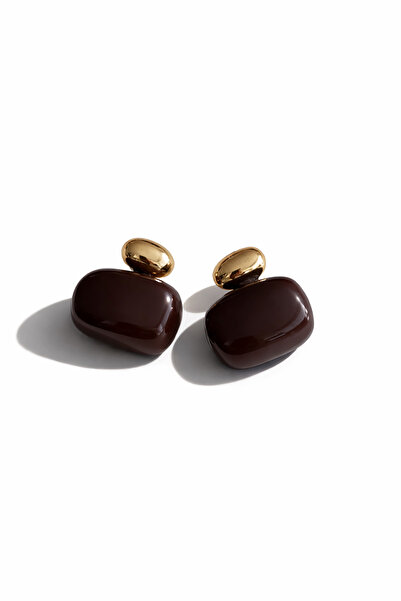 Vi store Çelik Kahverengi Mono Küpe