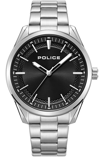 Police Grille 42mm Men's Analog Black Dial with Silver Bracelet