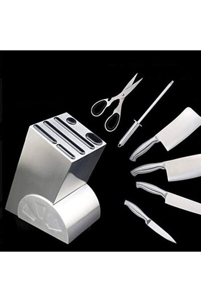 Arabest 7-piece stainless steel kitchen knife set with knife block, 3Cr series steel blades, customizable lo