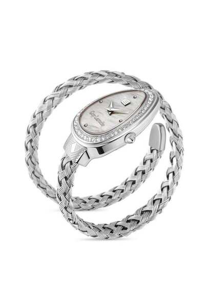 Guy Laroche ساعة أديل النسائية التناظرية ذات المينا المصنوع من عرق اللؤلؤ الأ...