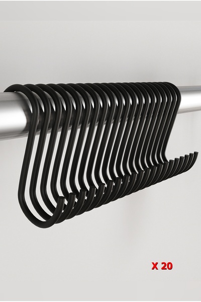 Bullseye 20 Adet Dekoratif Siyah Metal Kanca - Mutfak, Banyo ve Giyim İçin Pa...