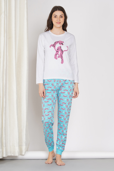 LAUREN SMITH Women's Pajama Set Full Sleeve Top with pants 2 Piece Sleepwear Cotton Ladies Soft Pjs Lounge Set