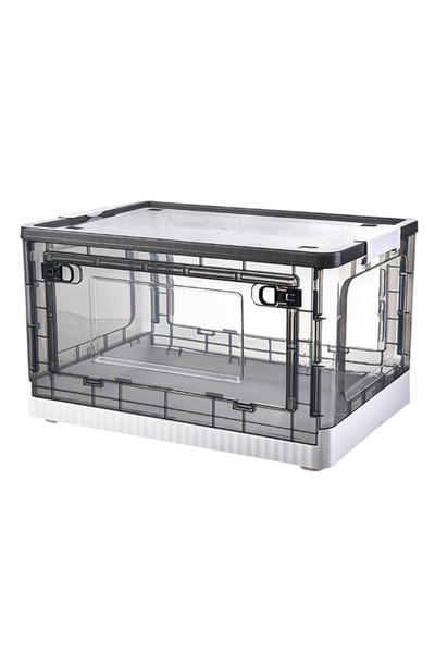 Arabest Stackable Folding Storage Box with Wheels and Lids,Collapsible Plastic Bin with Handles and Lids