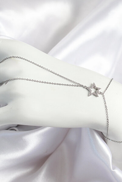 shopwave Brass Zircon Stone Star Model Silver Color Women's Shahmeran - Tj-Sn702