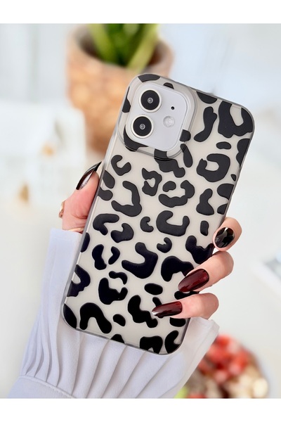 Go Aksesuar Iphone 12 ve 12 Pro Uyumlu Mat Baskı Leopar Parmak İzi Bırakmaz Ş...