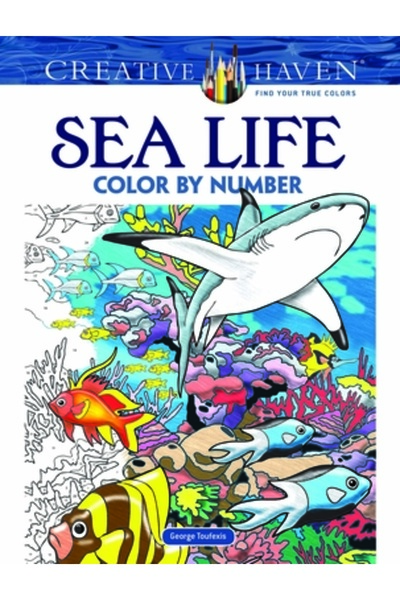 Dover Pubn Inc Carte de colorat Creative Haven Sea Life de colorat după număr