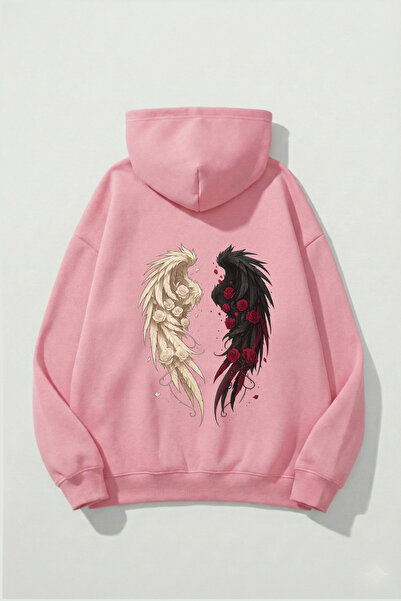 uyguntarz Φούτερ με κουκούλα Unisex με μαλακή υφή Rose Wing με τύπωμα Design ...