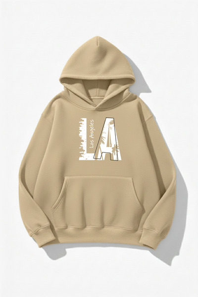 uyguntarz Φούτερ με κουκούλα με oversized κλωστές, με μαλακή υφή, Los Angeles...