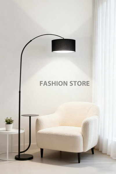 DIDA Modern LED Arc Floor Lamp With Shelves, Rustic Floor Standing Lamps-180CM