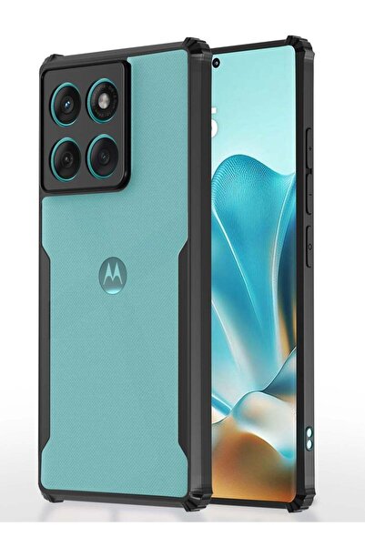 Generic غطاء خلفي شفاف من البولي كربونات الصلب مع نتوء من مادة TPU لهاتف Moto...