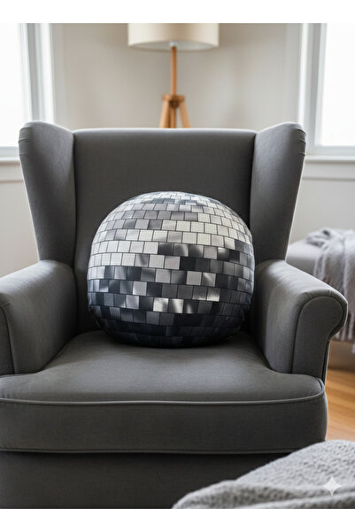 Kokoş İşler Işıltılı Disko Topu Dekoratif Yastık