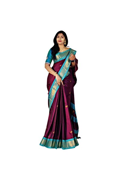 MYSMAR Purple Soft Silk Saree - FFT1061 | Purple