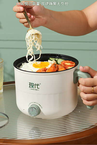 Muchmy 2 Layer Portable Mini Electric Hot Pot Cooker Steamer Eggs Boiler Rice Noodles Cooking Pot - 1.5L