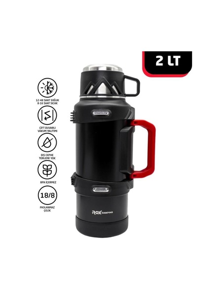 selim uyar kamp metal Rox Camping 2 LT Kamp Termos