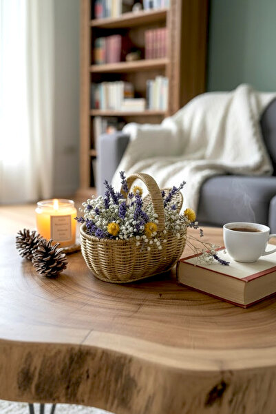 Kitchen Life Rattan Lid Wicker Presentation Basket Sepet-Decorative Organizer...