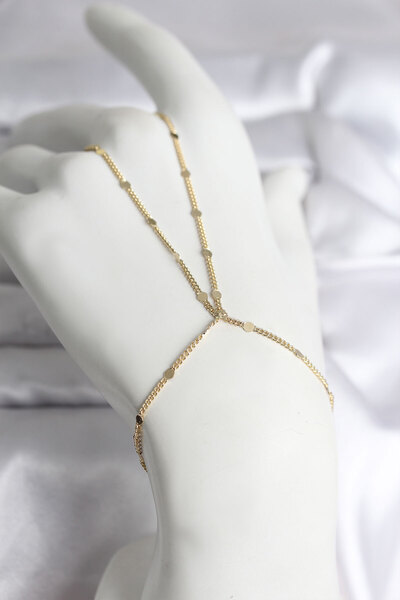 STİLLOVE 316L Steel Gold Color Piecewise Crushed Chain Model Women's Shahmeran