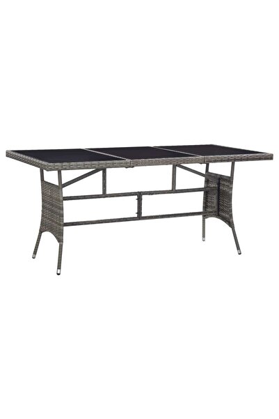 vidaxl Garden Table Grey 170x80x74 cm Poly Rattan