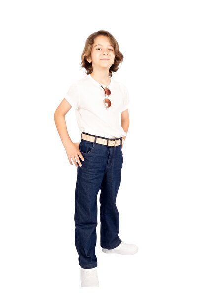 Ozmoz By Mukadder Özden 100% Cotton Navy Blue Boys' Denim Trousers