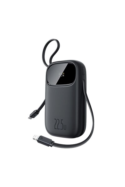 Baseus Baterie externă 10000mAh 22.5W cu cablu integrat, USB + Tip-C, încărca...