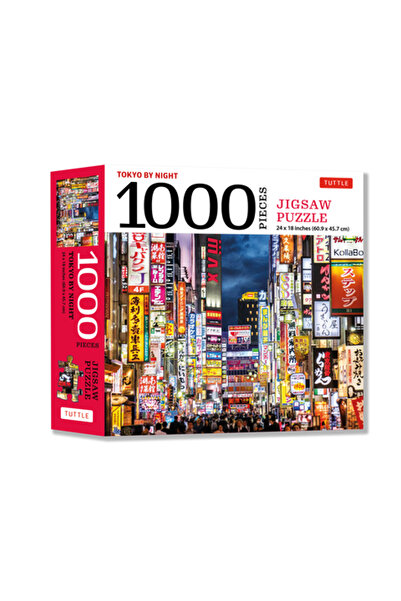 Tuttle Pub Tokyo noaptea - Puzzle 1000 piese: Districtul Kabuki-Cho din Tokyo...