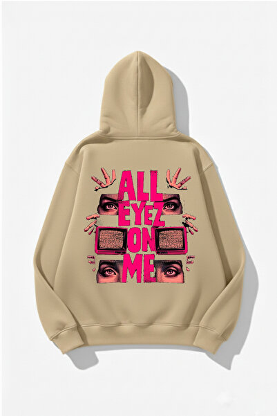 uyguntarz Hanorac unisex cu textura moale All Eyez Me cu imprimeu Design supr...