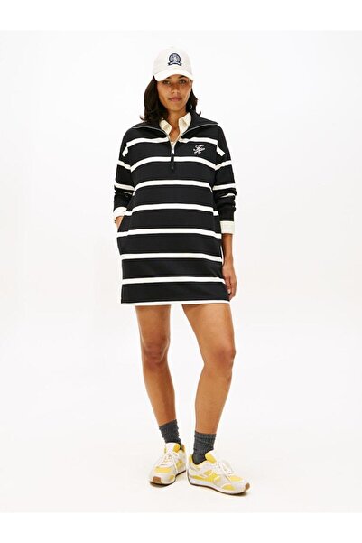 Tommy Hilfiger TH SCRIPT 1/2 ZIP TERRY DRESS