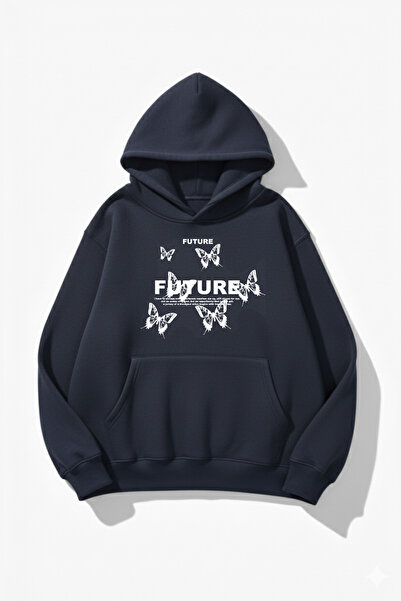 uyguntarz Hanorac unisex cu textura moale Future Butterfly cu imprimeu Design...