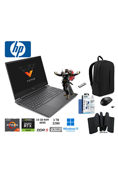 HP Victus AMD Ryzen 7-8845HS 16GB 1TB SSD RTX4060 8GB 15.6W11PRO FHD144Hz Gam...