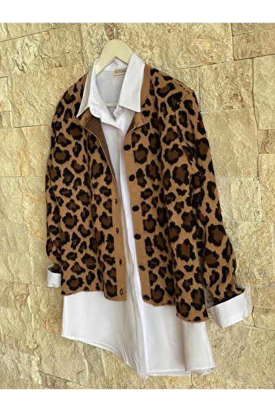 Hatun Atila Hatunatila Women's Knitwear Leopard Cardigan - 25176