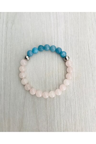 MK tasarım سوار من حجر الكوارتز الوردي الحقيقي والحجر الكوارتز الأزرق – MKT.1...