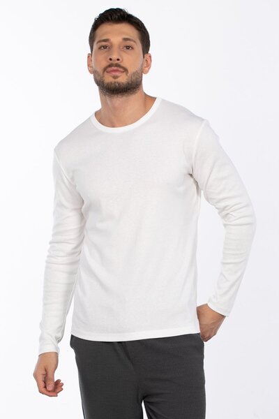 OIL PARK Men's Crew Neck Flexible Riabana 100% Cotton Sweatshirt